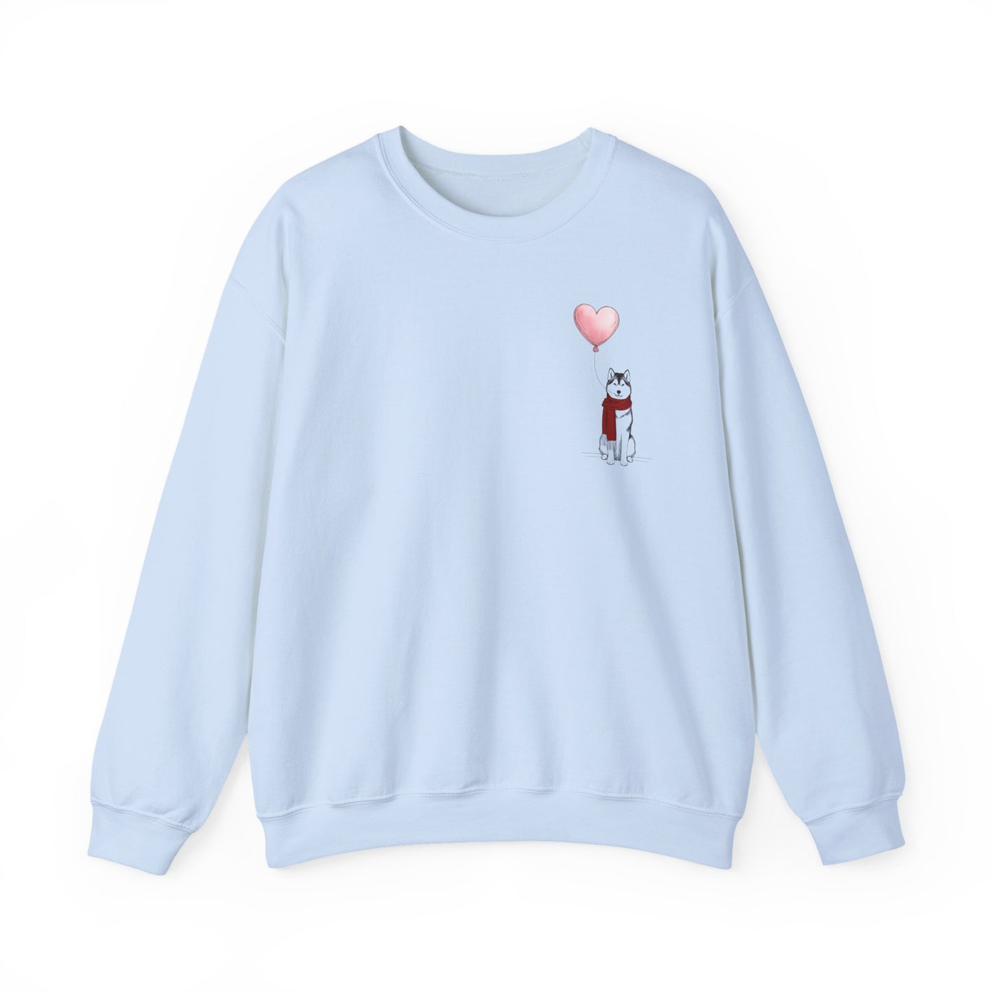 Siberian Husky with Heart Balloon Sweatshirt