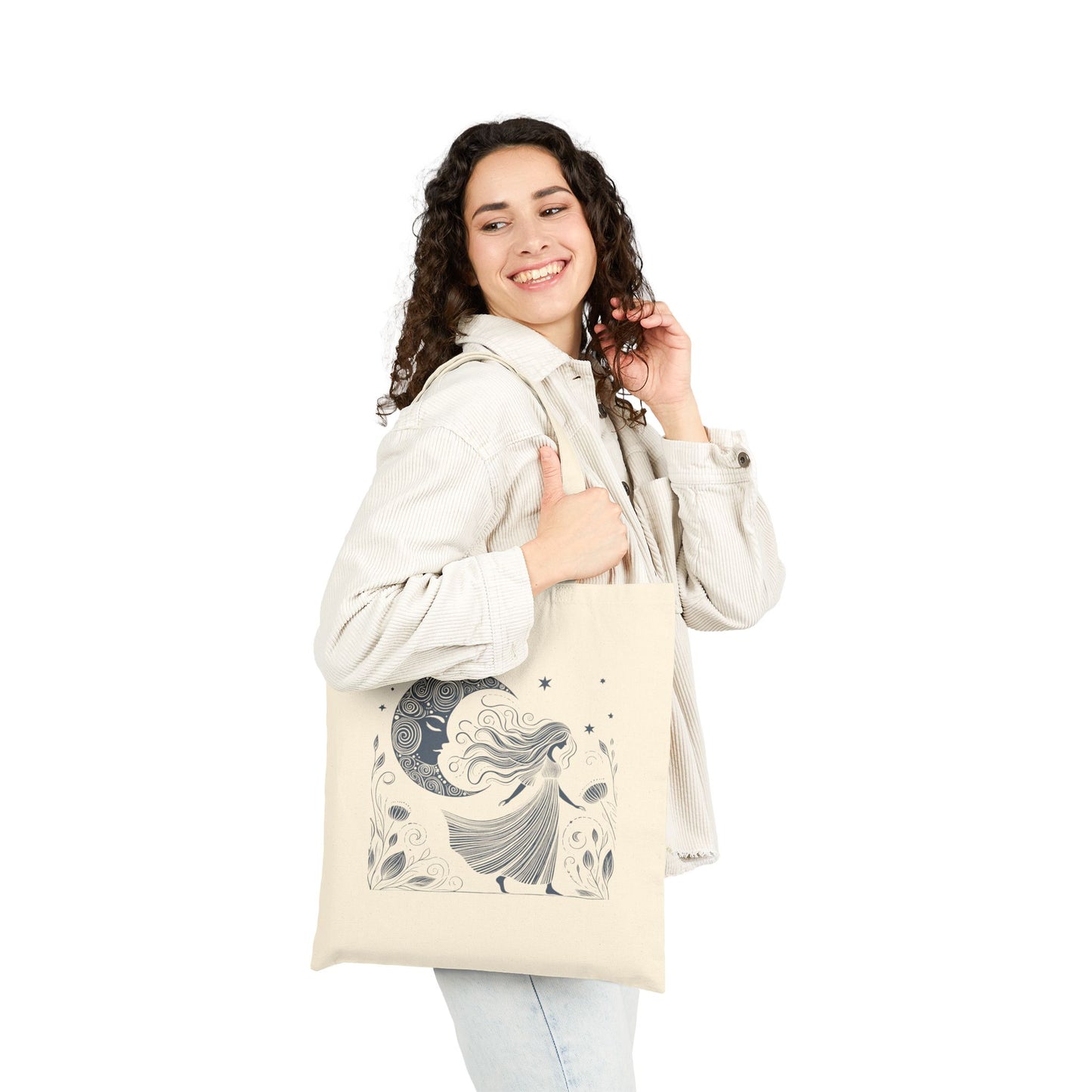 Moonlit Wildflower Woman Tote Bag