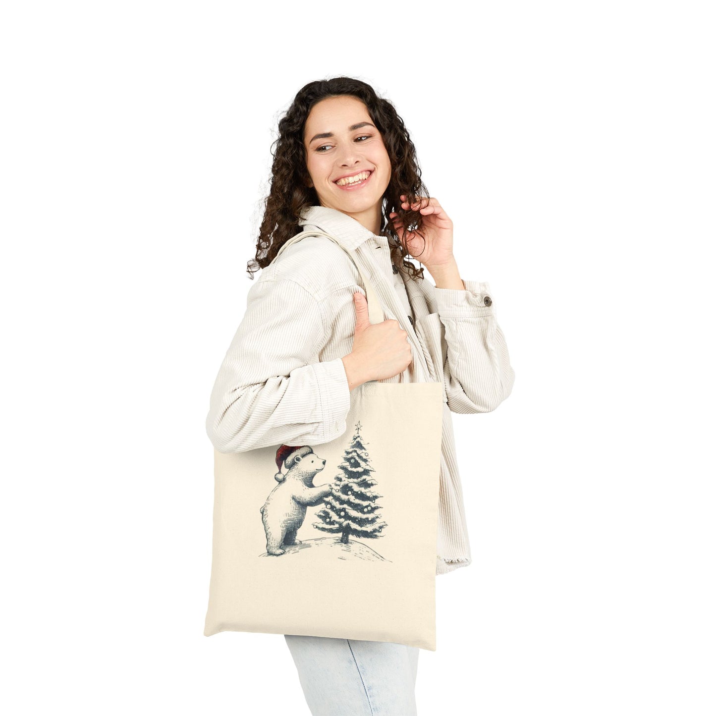 Polar Bear Christmas Tree Tote Bag