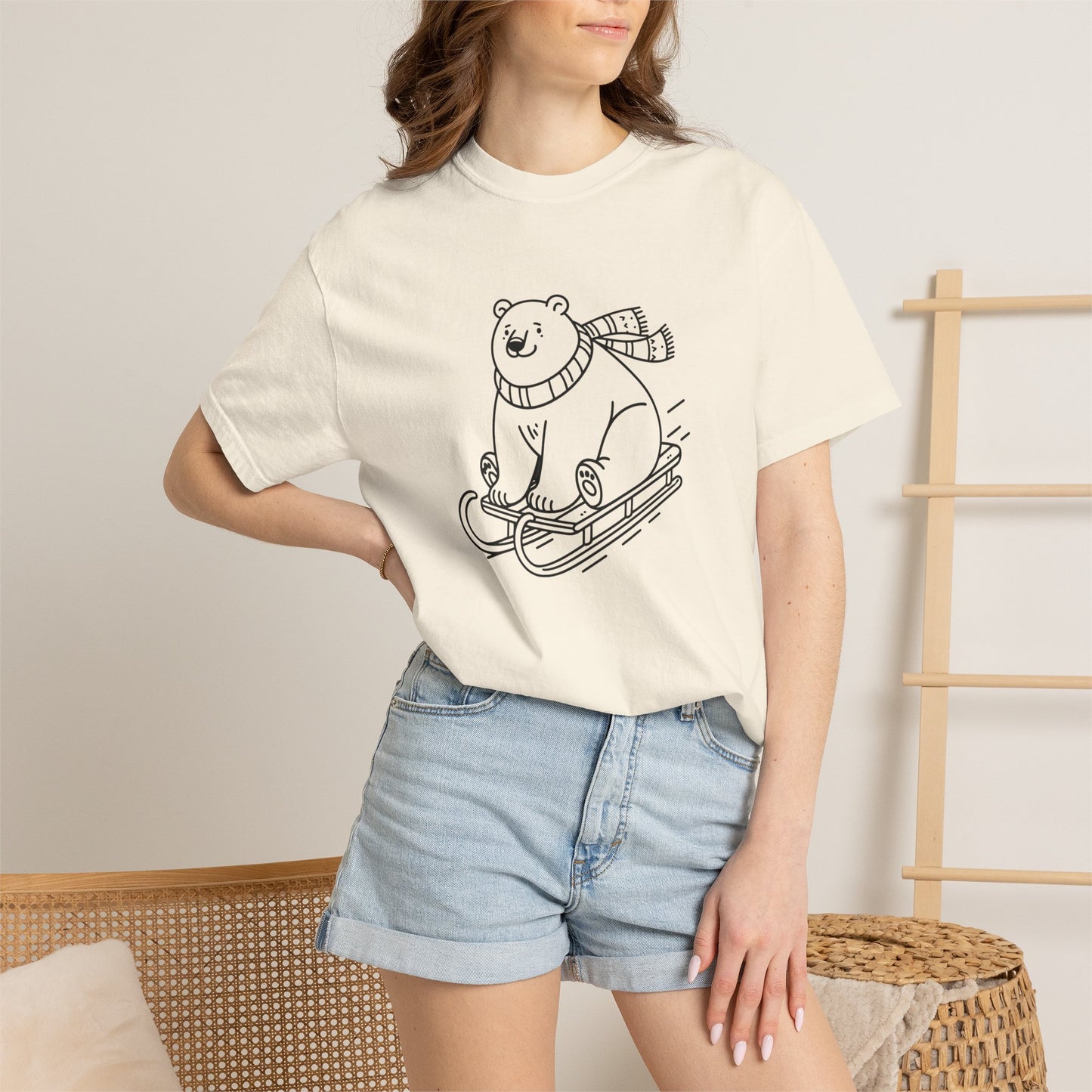 Polar Bear Sledding Comfort Colors Tee