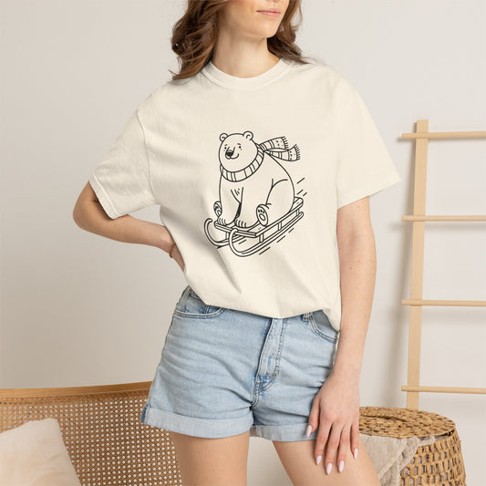 Sledding Polar Bear Comfort Colors Tee