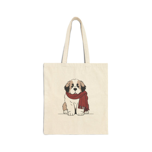 Winter Saint Bernard Tote Bag