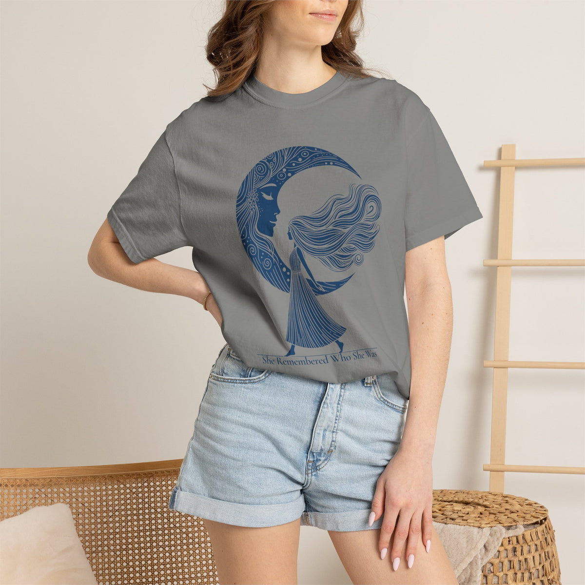 Moon Goddess "She Remembered Who She Was" Comfort Colors T-Shirt