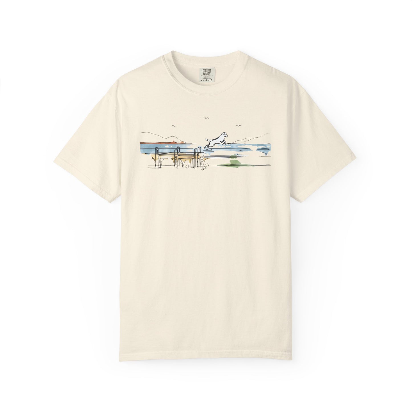 Watercolor Lake Dog Tee