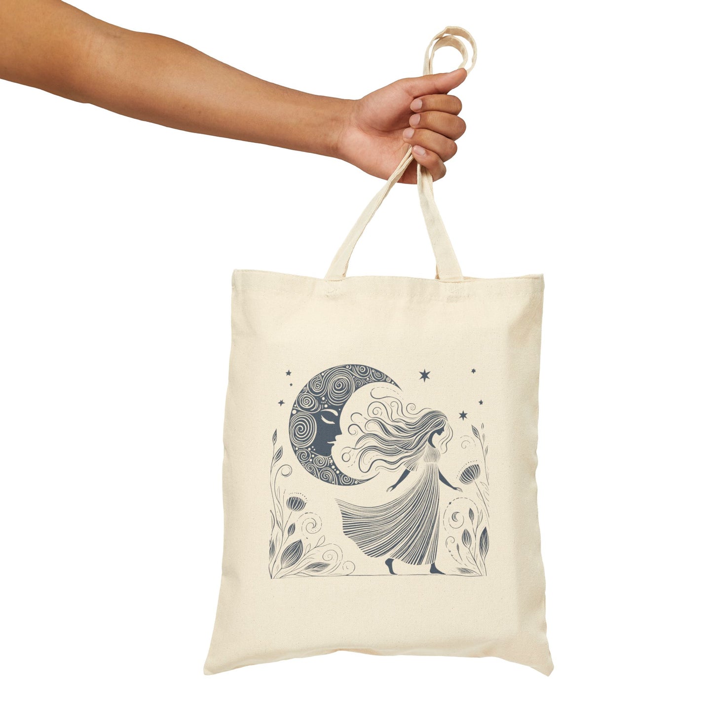 Moonlit Wildflower Woman Tote Bag