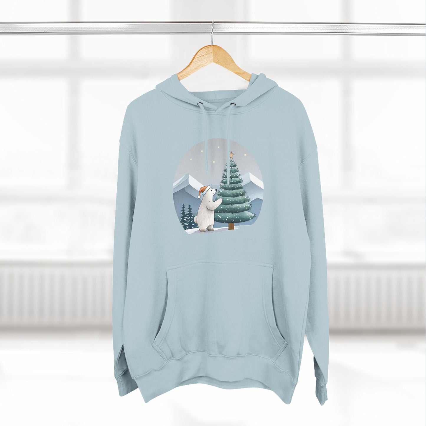 Cozy Polar Bear Christmas Tree Hoodie