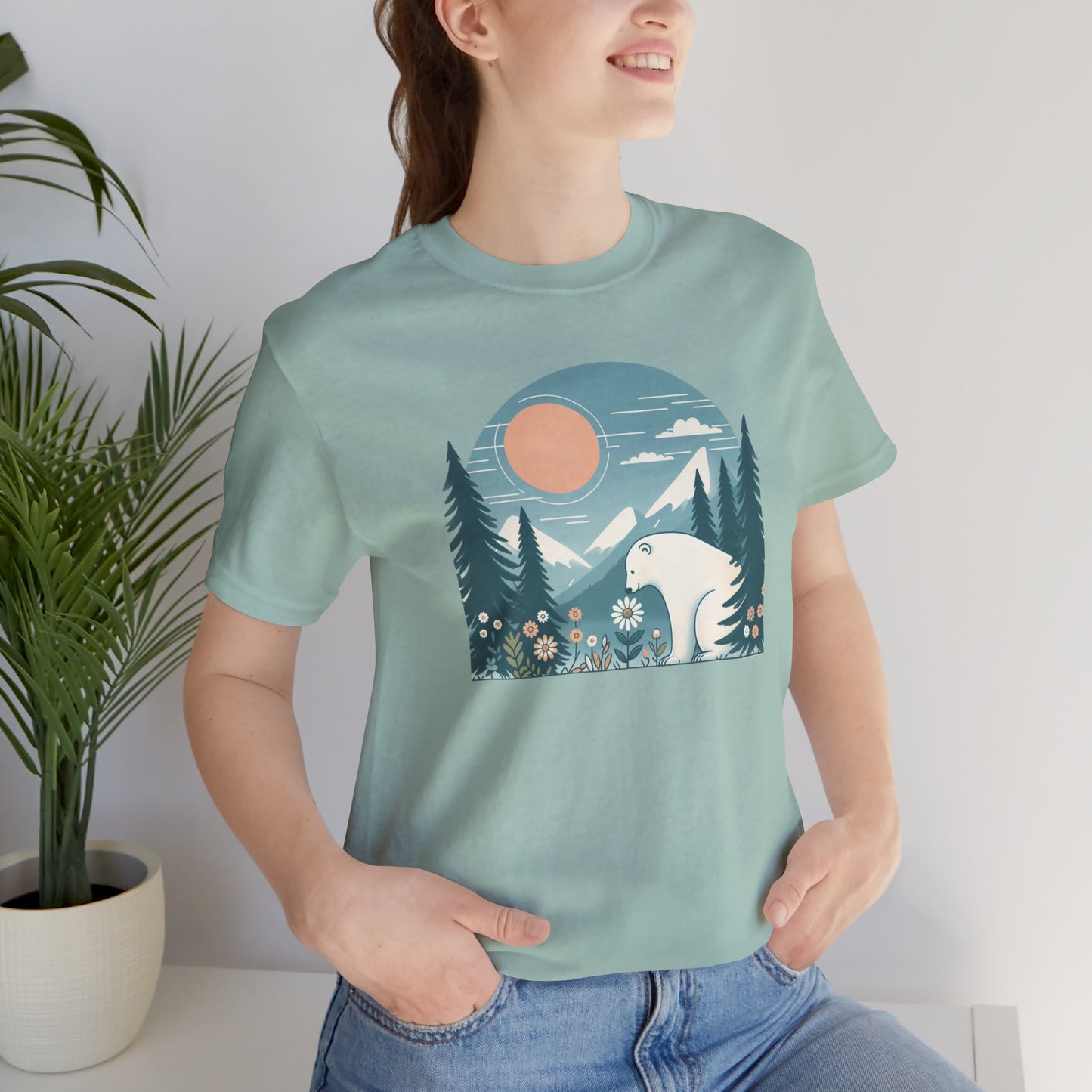 Polar Bear Mountain Nature Tee| Polar Bear Wildflower Graphic