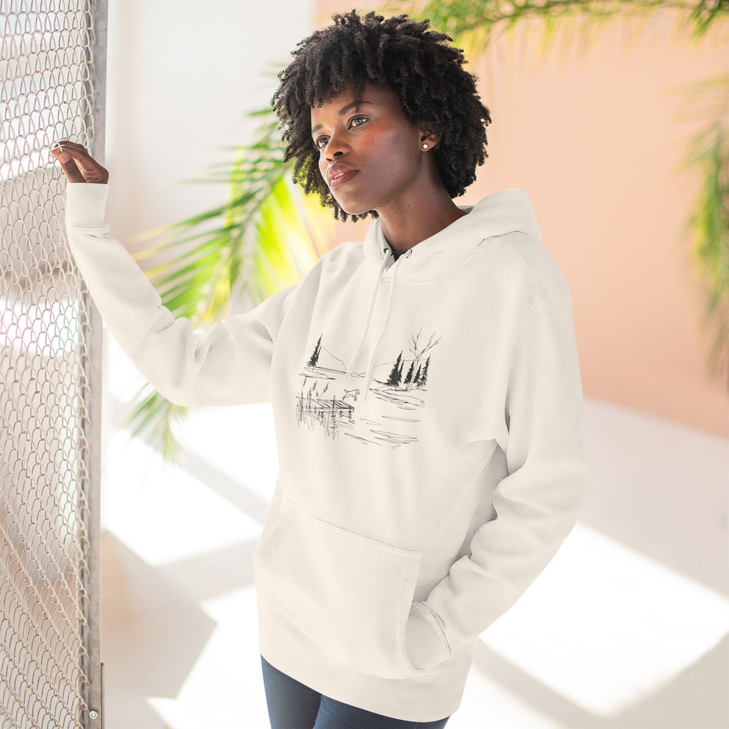 Minimalist Lake Dog Hoodie