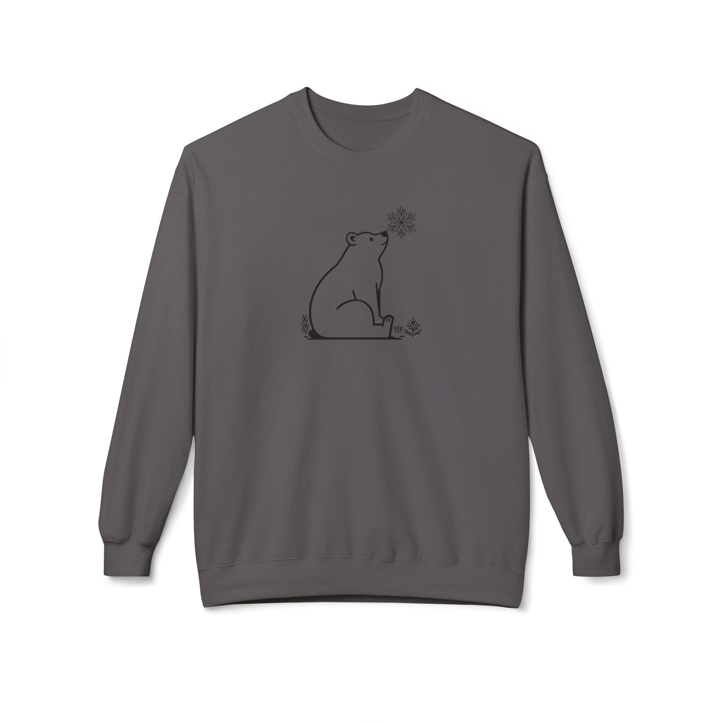 Polar Bear Snowflake Sweatshirt | Minimalist Winter Crewneck