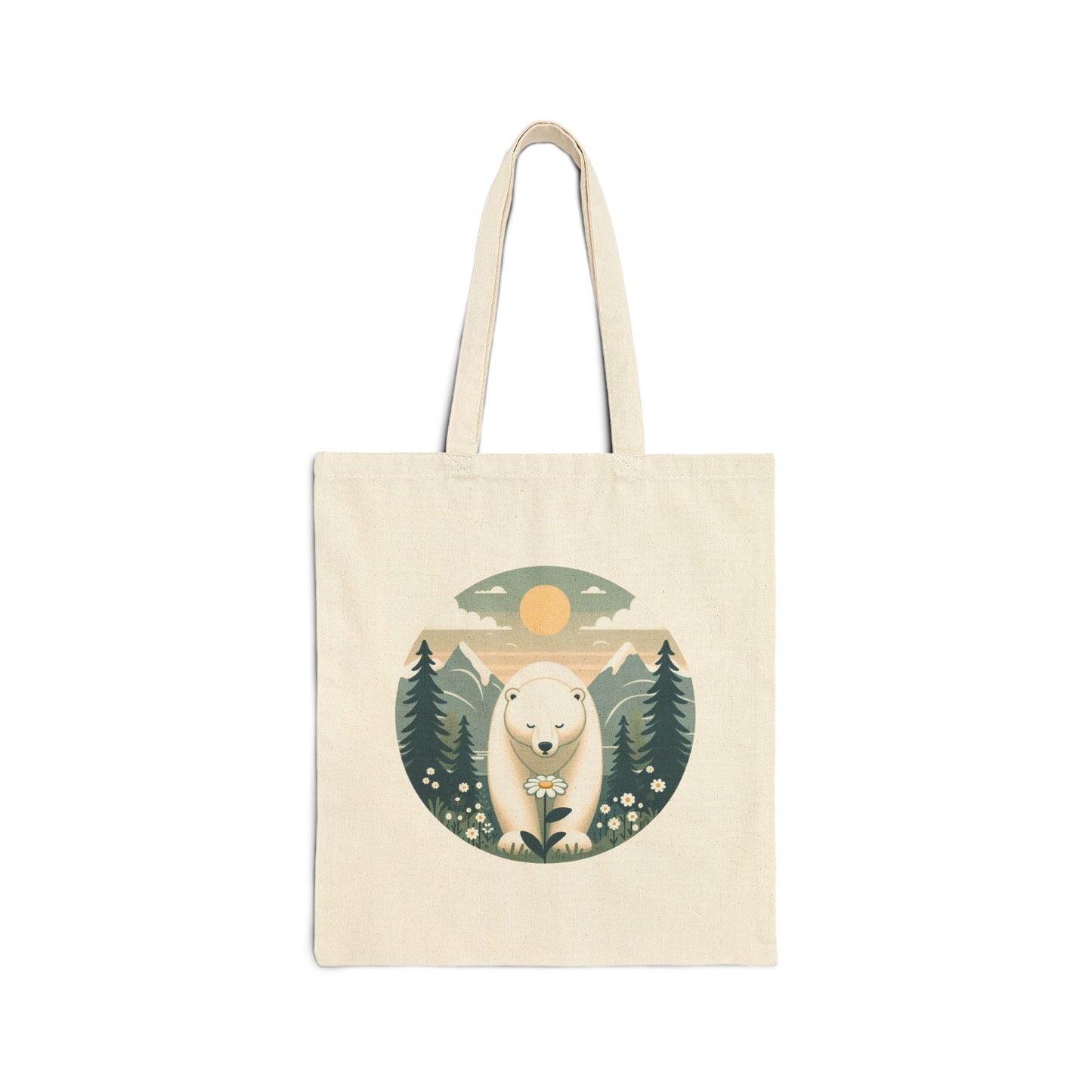 Polar Bear & Wildflower | Double-Sided Heritage Tote