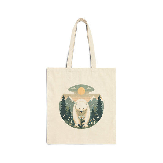 Polar Bear & Wildflower | Double-Sided Heritage Tote