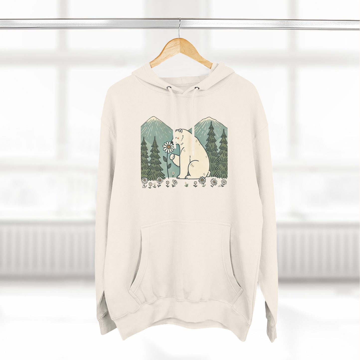 Wildflower Polar Bear Hoodie
