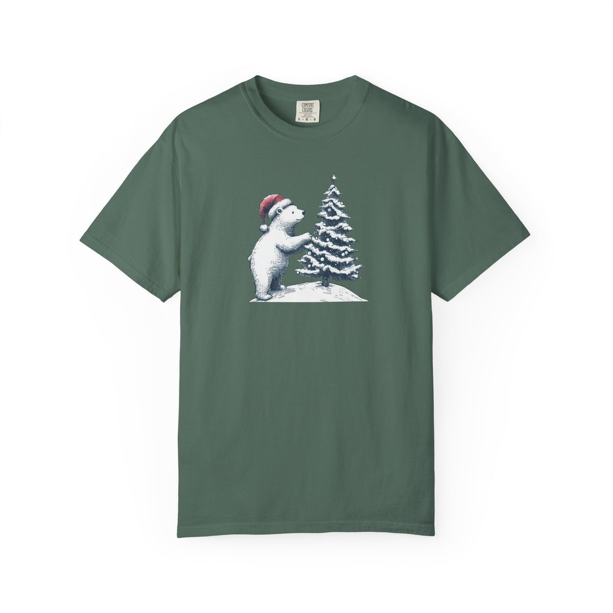Polar Bear Christmas T-Shirt | Christmas Tree Comfort Colors Tee
