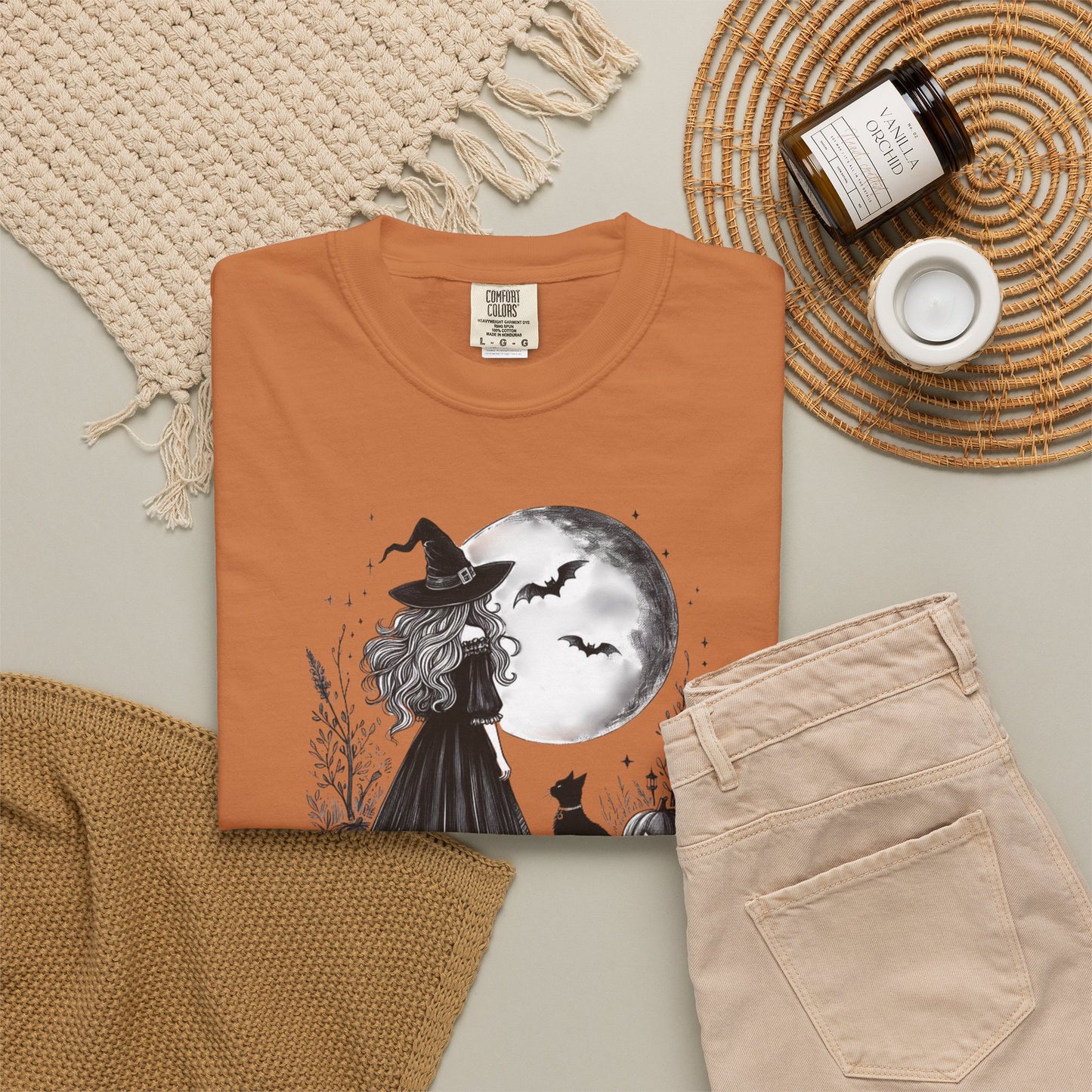 Comfort Colors Halloween Witch Moon Tee