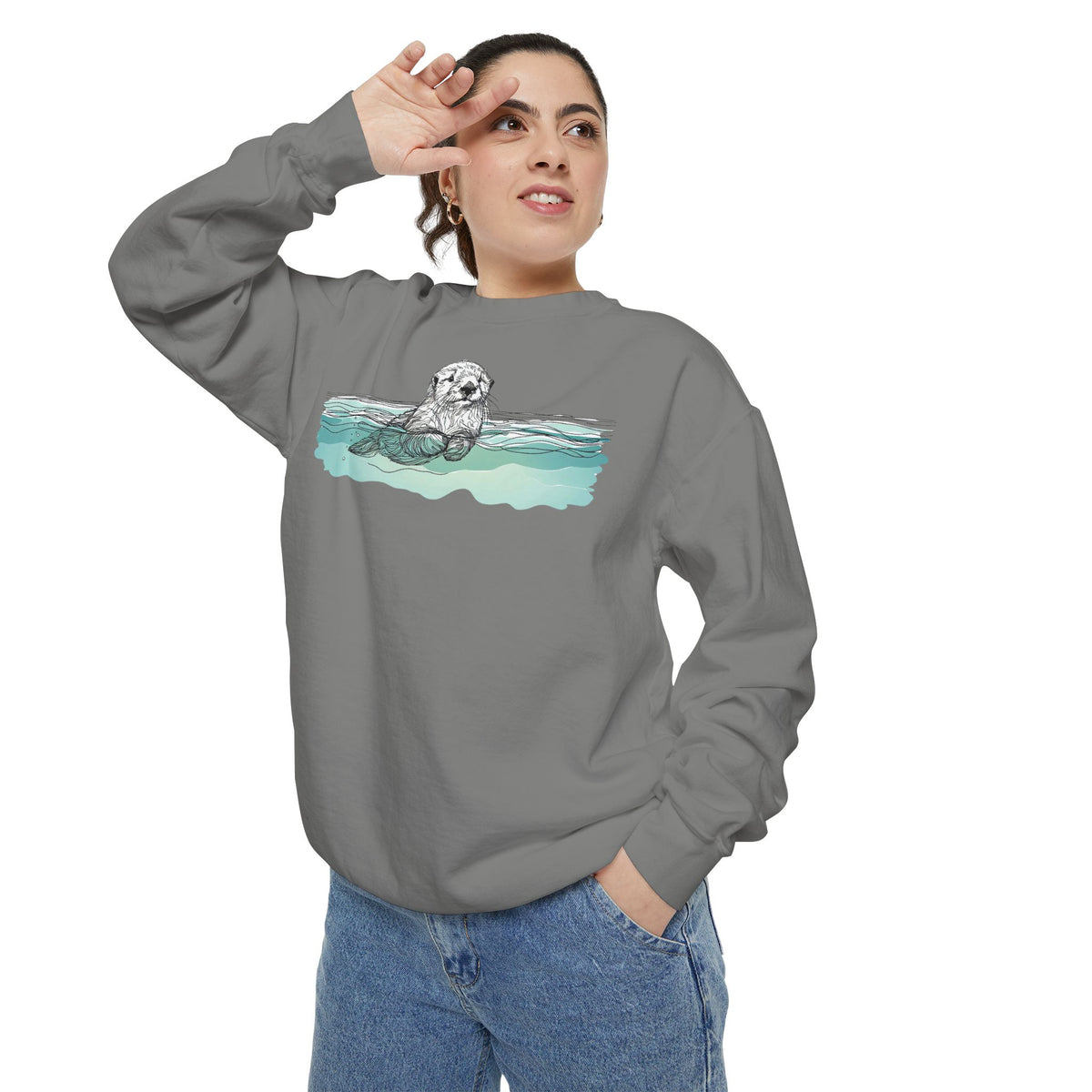 Sea Otter Sweatshirt | Otter in the Water Crewneck