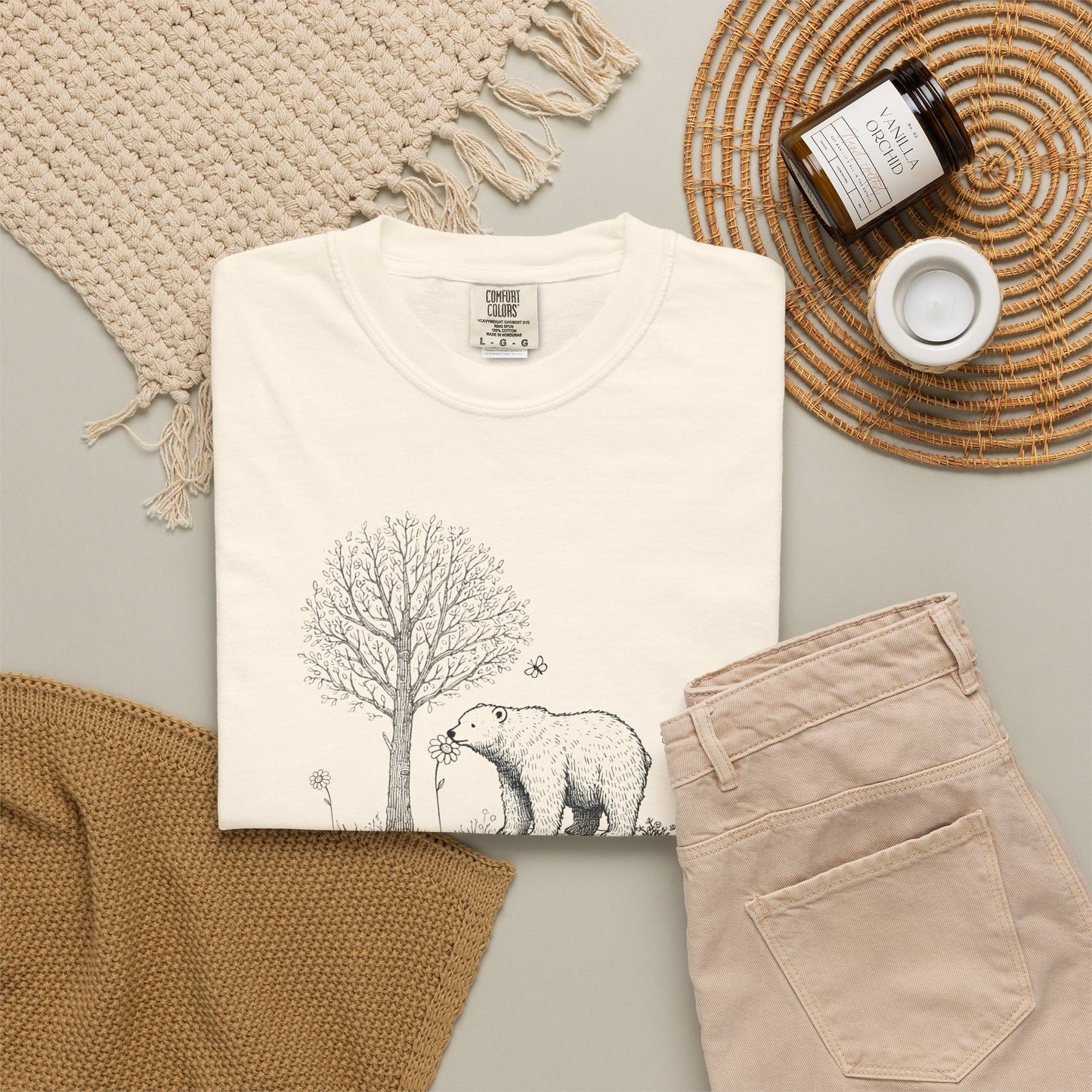 Wildflower Polar Bear Comfort Colors Tee
