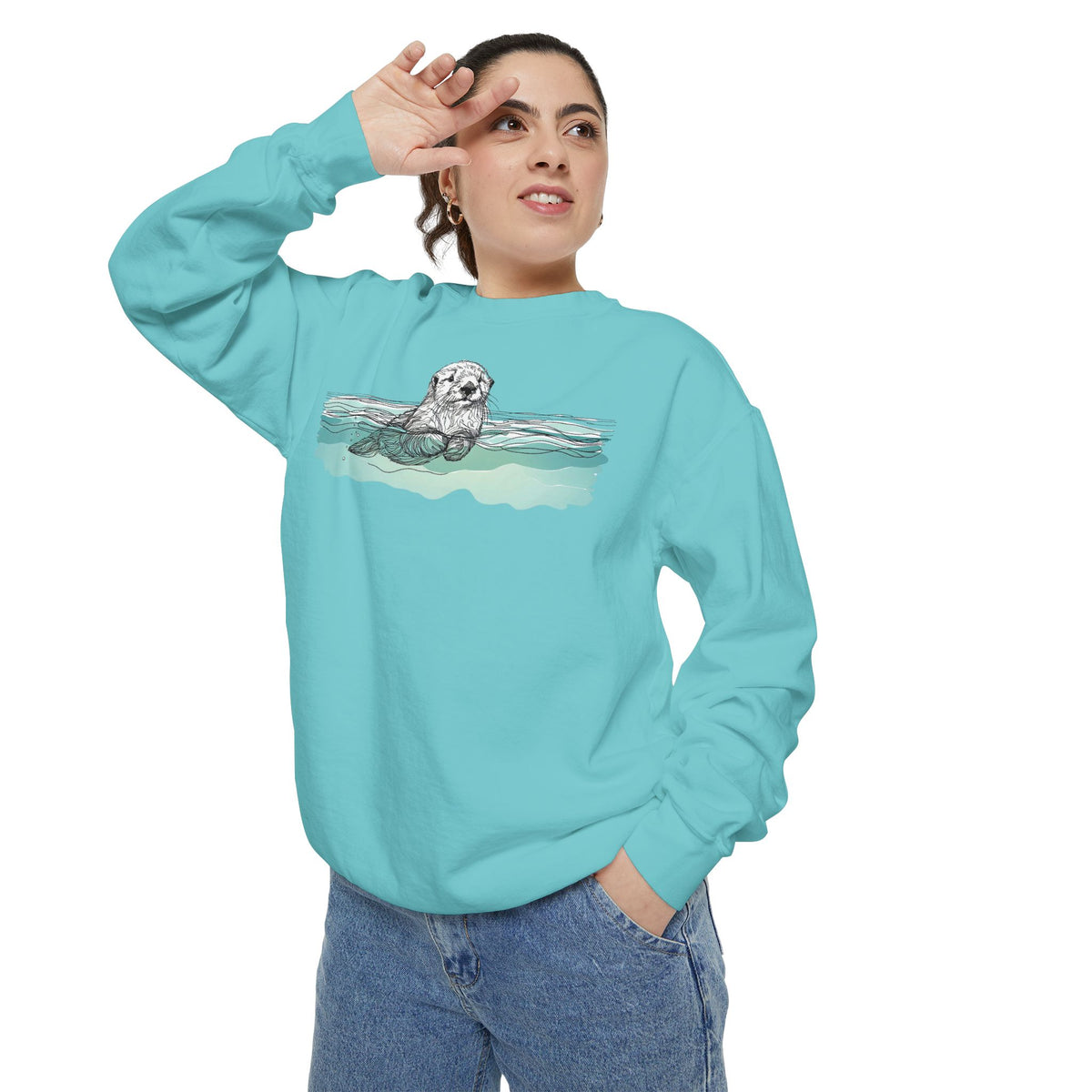 Sea Otter Sweatshirt | Otter in the Water Crewneck