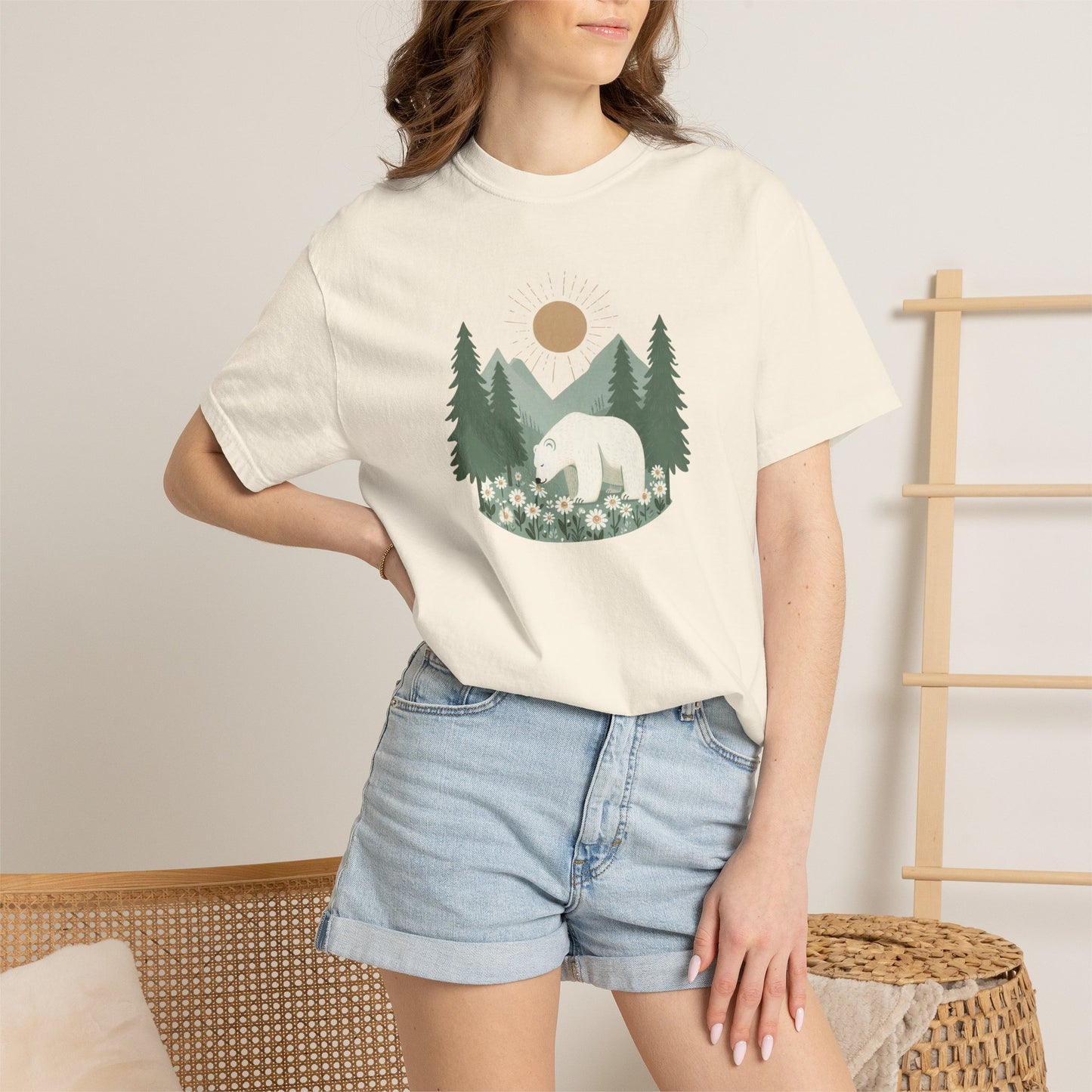 Sunlit Forest Polar Bear Tee