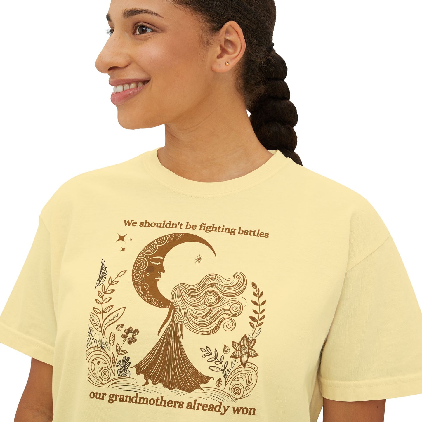 Grandmothers Battles Boxy Tee | Feminist Comfort Colors Shirt