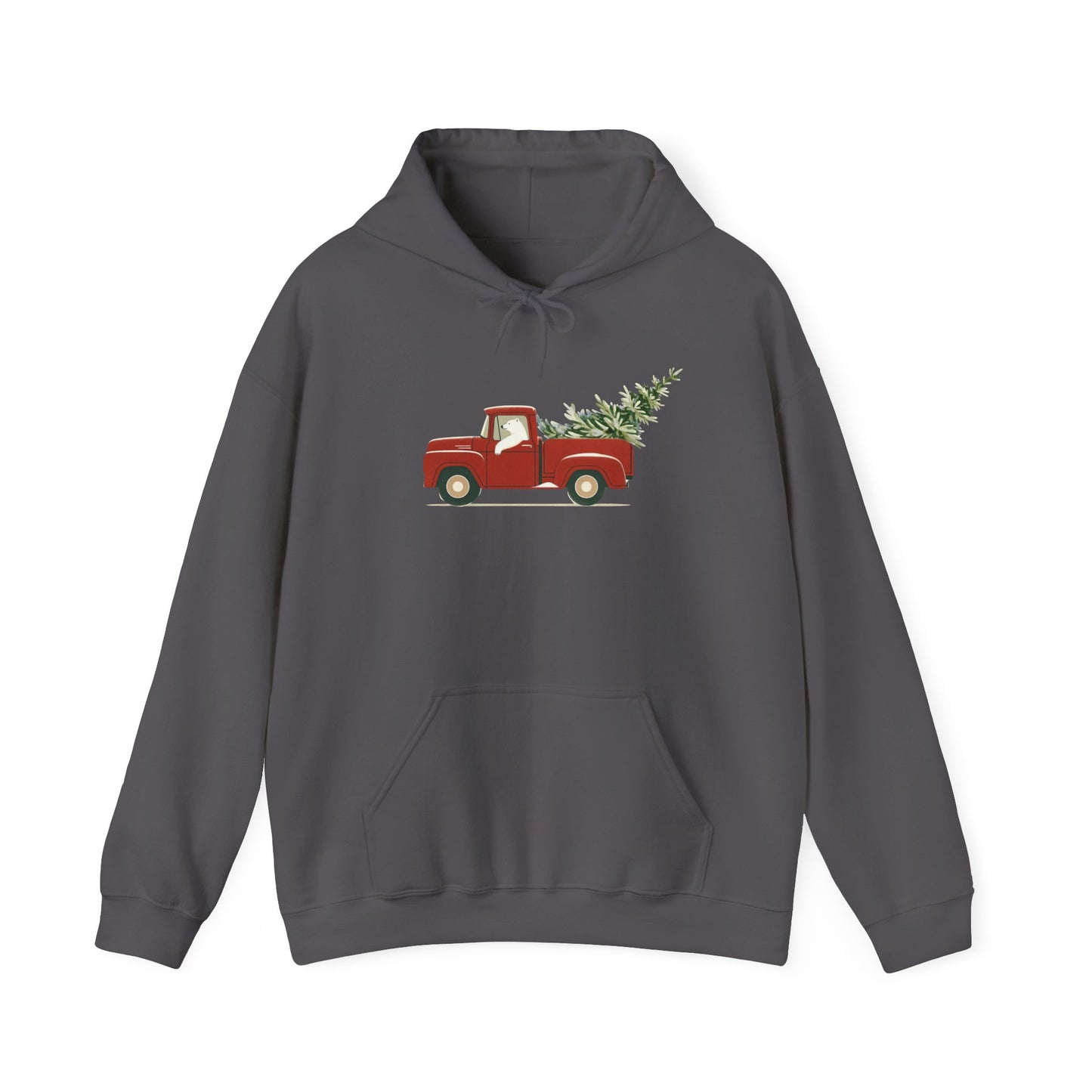 Polar Bear Christmas Truck, Heavyweight Hoodie
