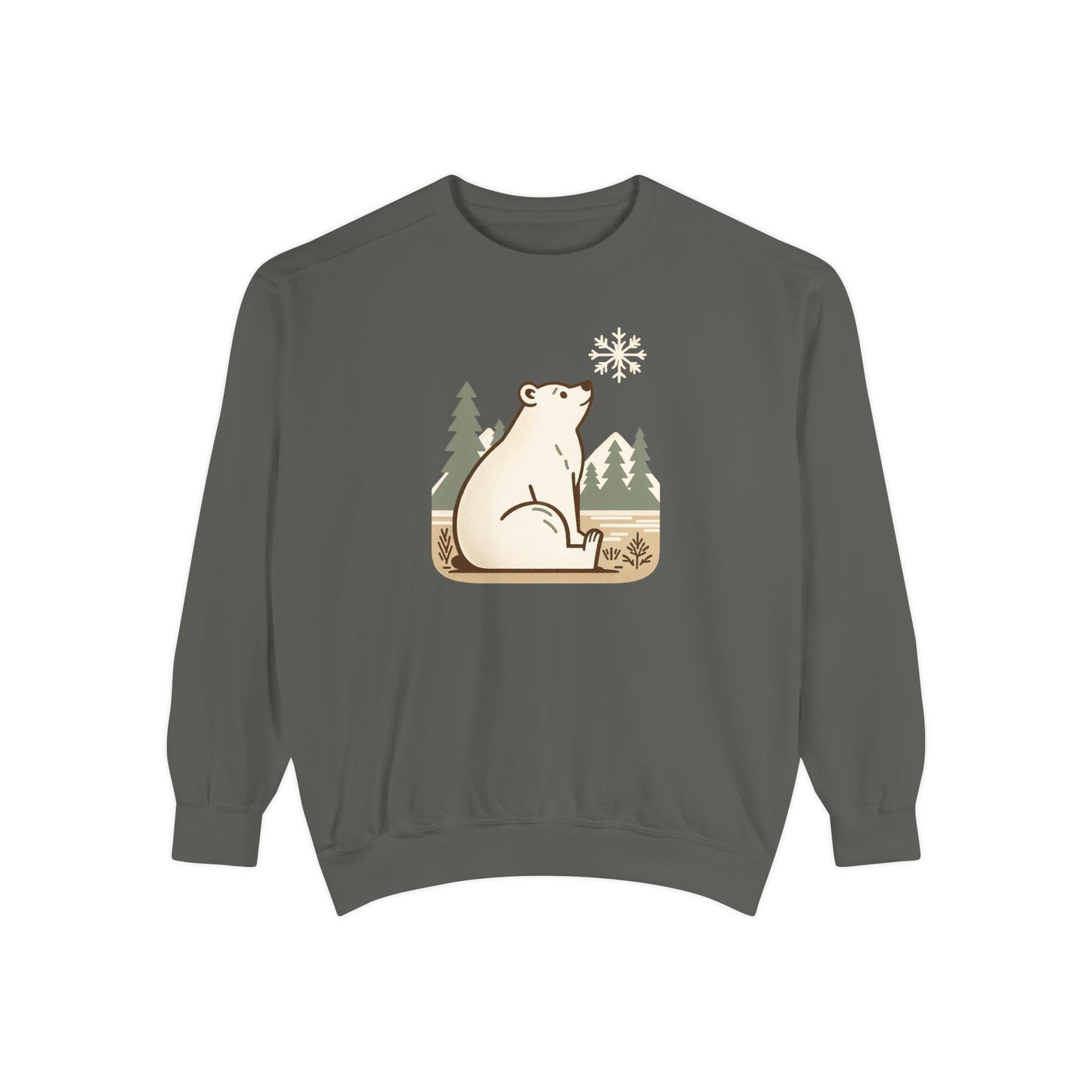Polar Bear Snowflake Comfort Colors Sweatshirt