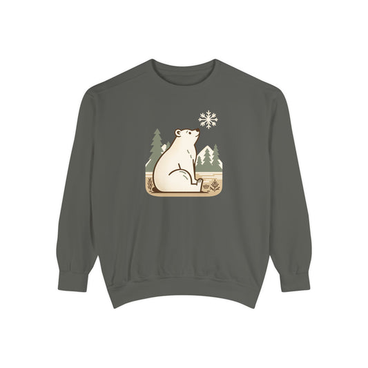 Polar Bear Snowflake Comfort Colors Sweatshirt