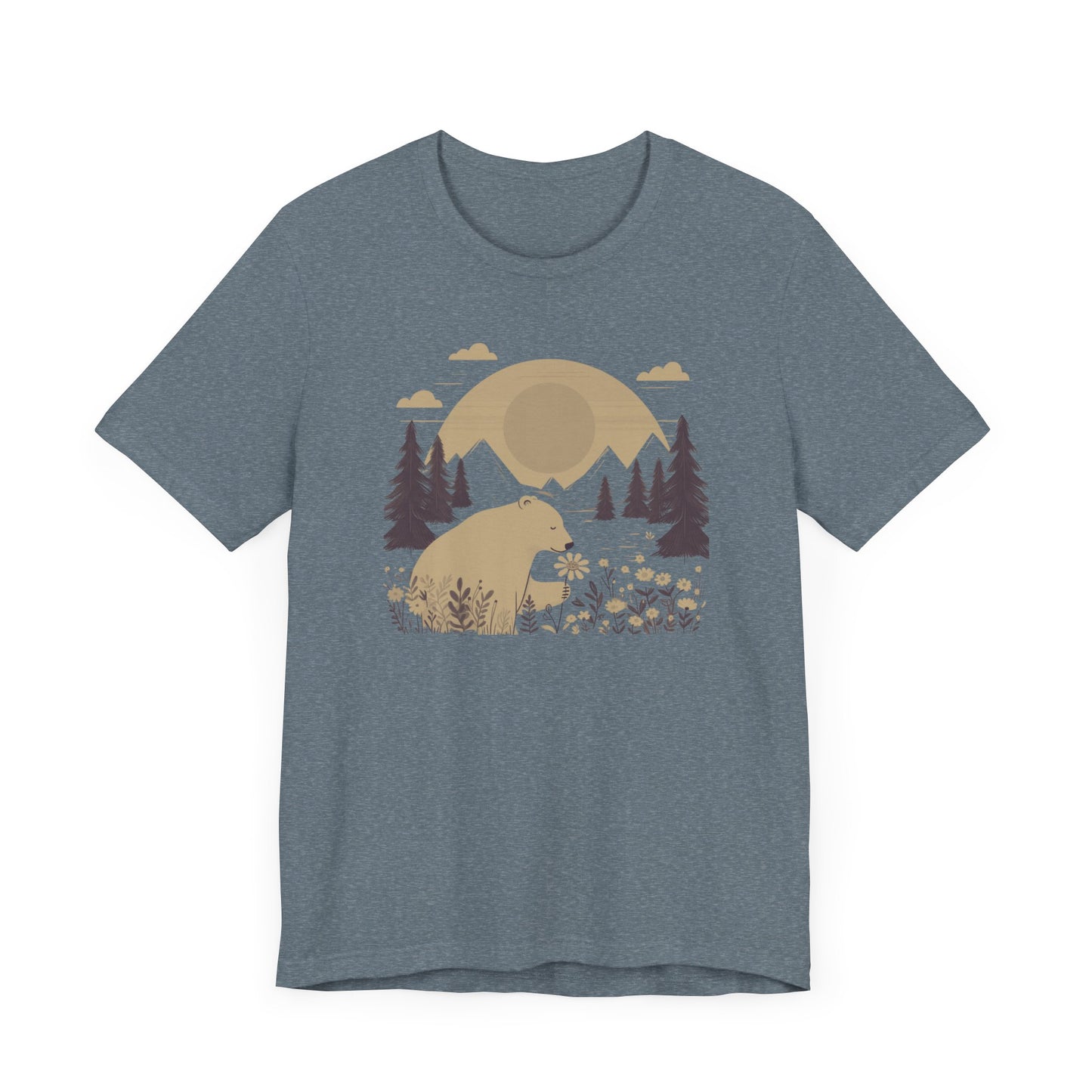 Nature's Kindness Bear Tee – Peaceful Forest Flower Scene - Stompy Paws