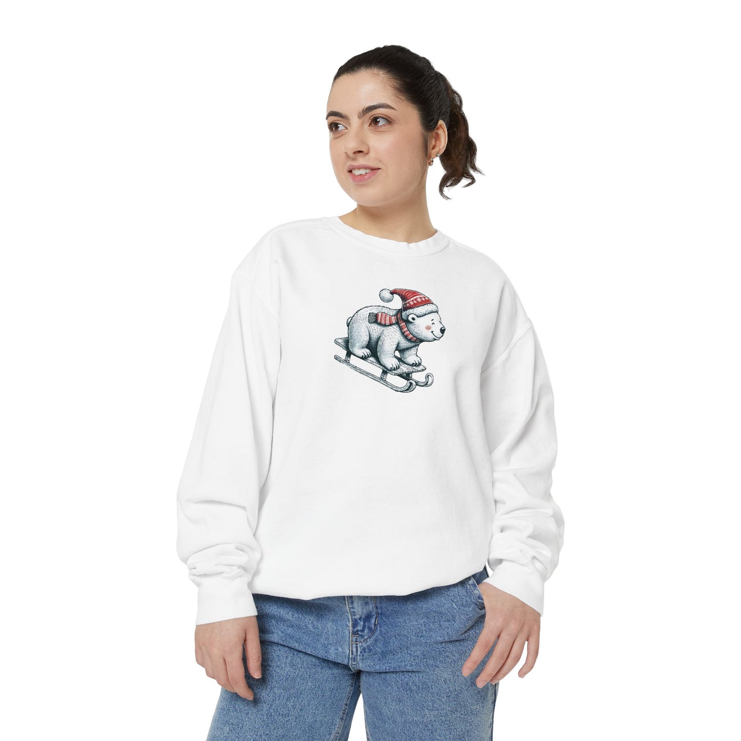 Let It Snow Polar Bear Comfort Colors Sweatshirt
