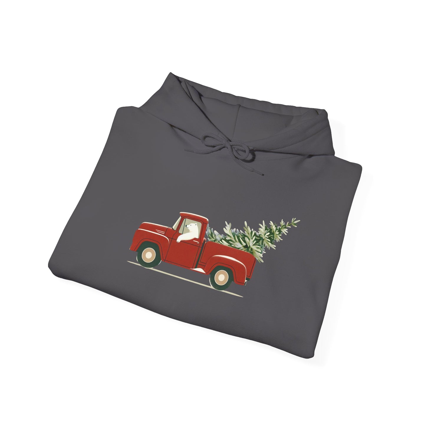 Polar Bear Christmas Truck, Heavyweight Hoodie