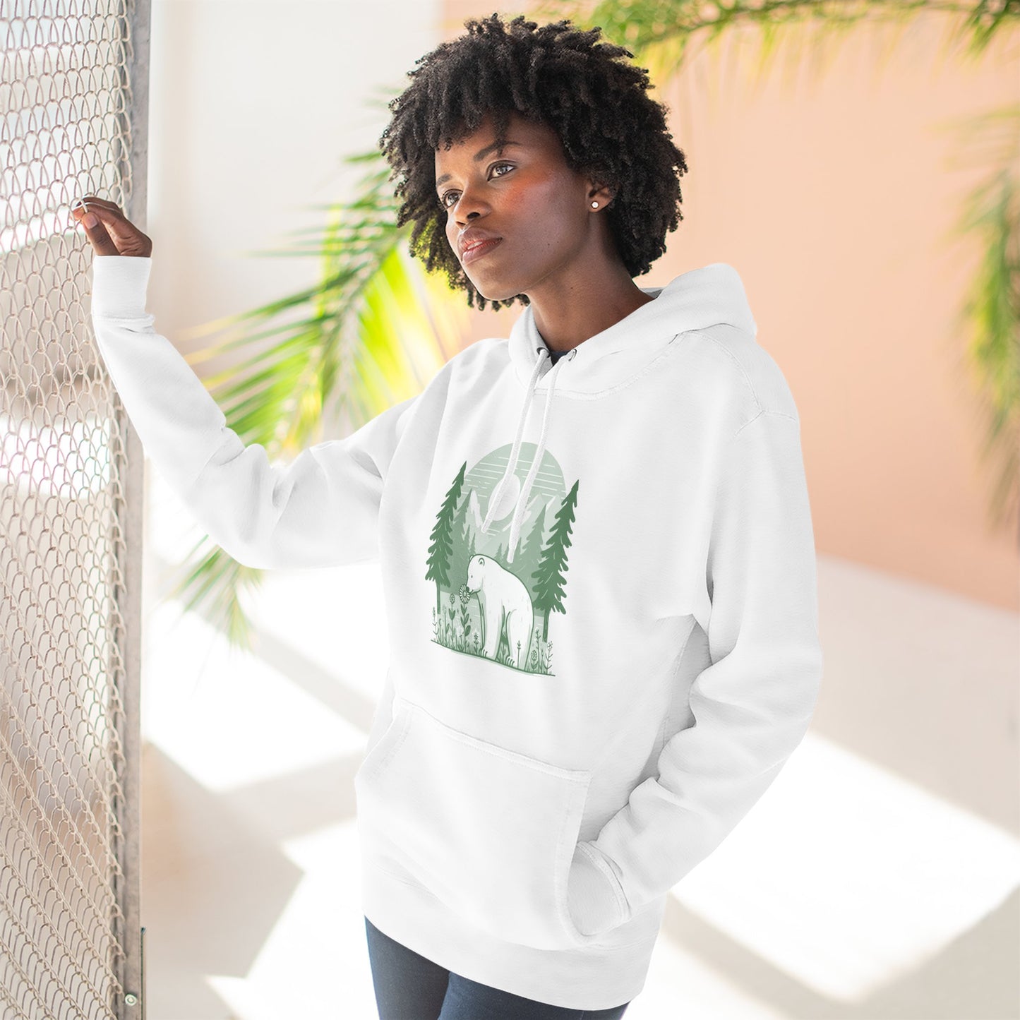 Polar Bear Forest Bloom Hoodie