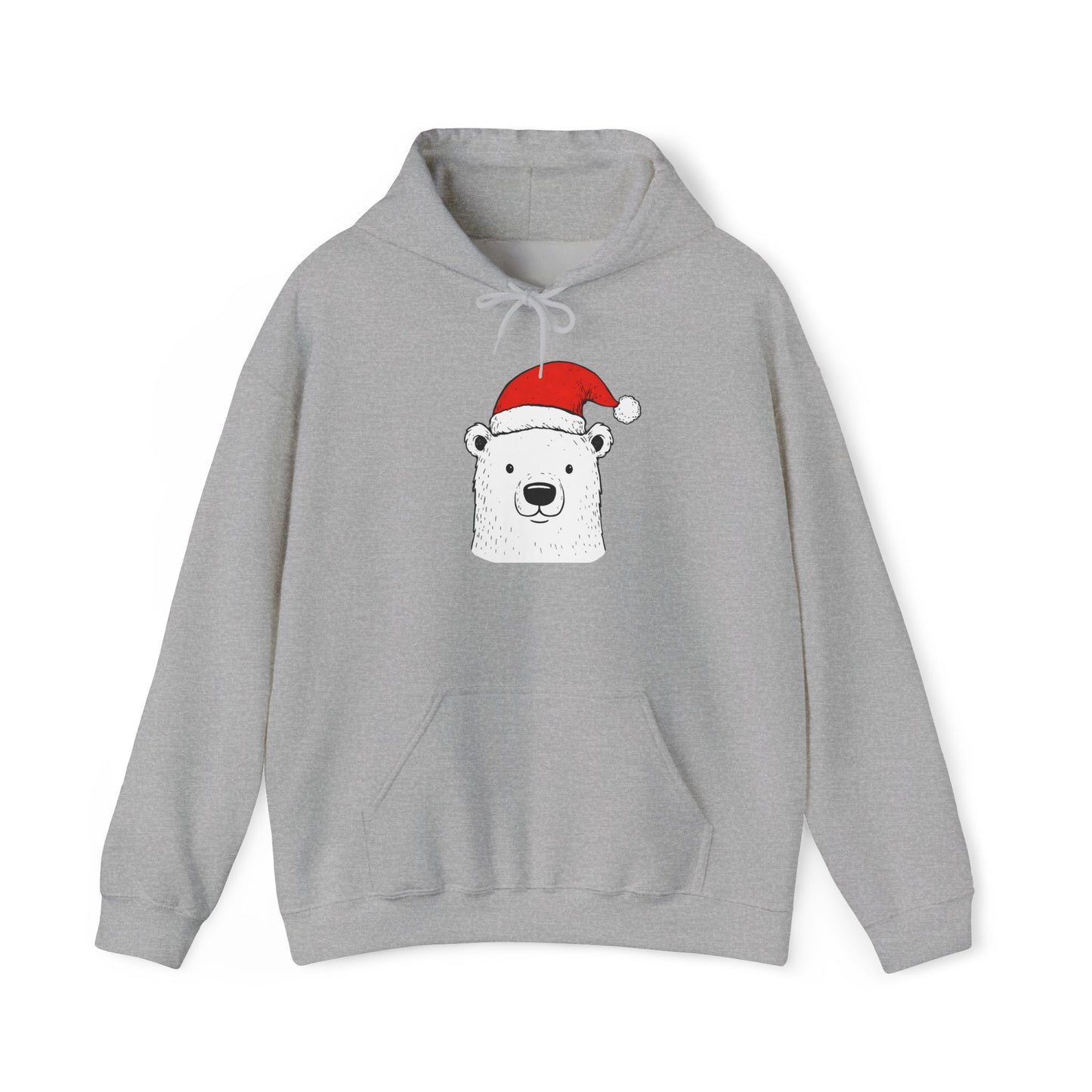 Cute Polar Bear Santa Hat Hoodie