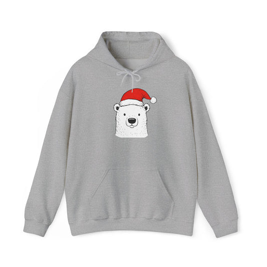 Cute Polar Bear Santa Hat Hoodie