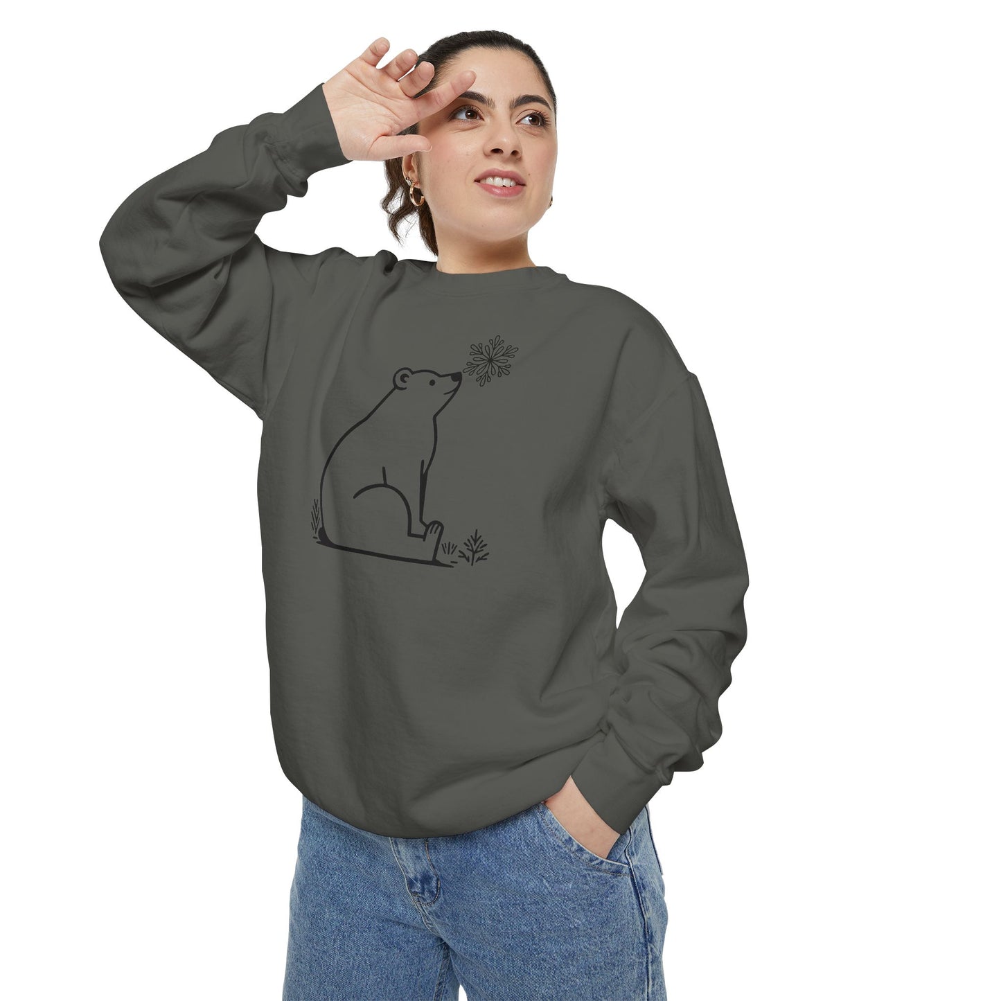 Snowflake Polar Bear Comfort Colors Sweatshirt