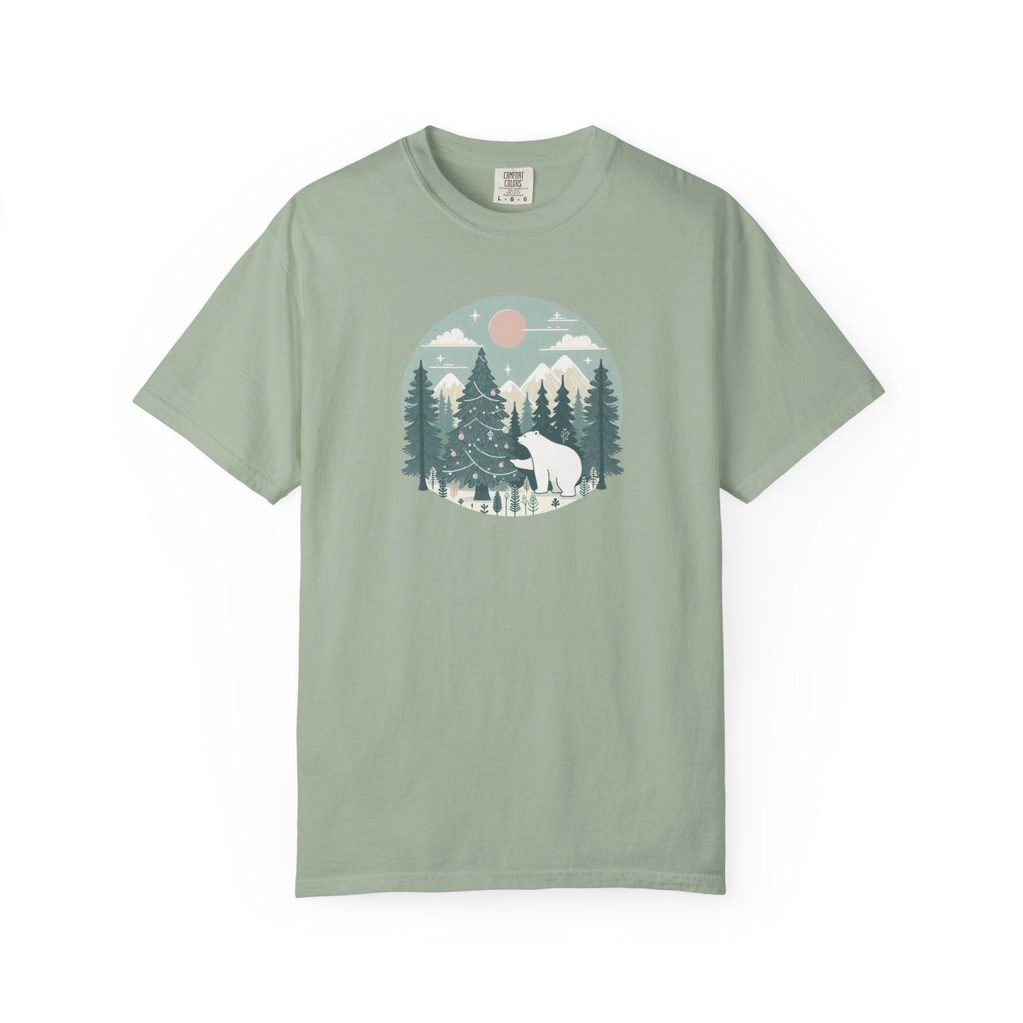 Winter Forest Polar Bear Comfort Colors Tee