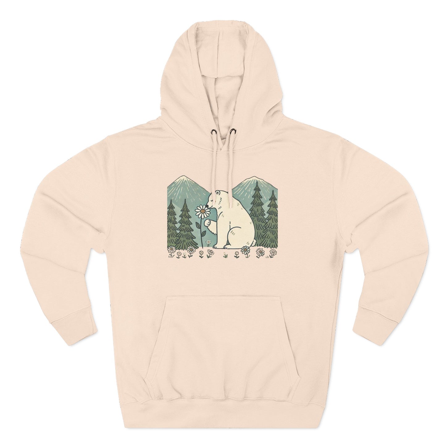 Wildflower Polar Bear Hoodie