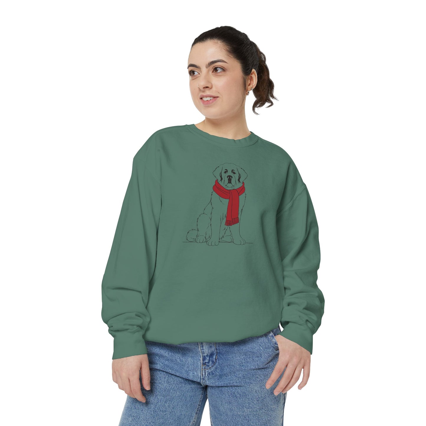 Great Pyrenees Winter Scarf Sweatshirt