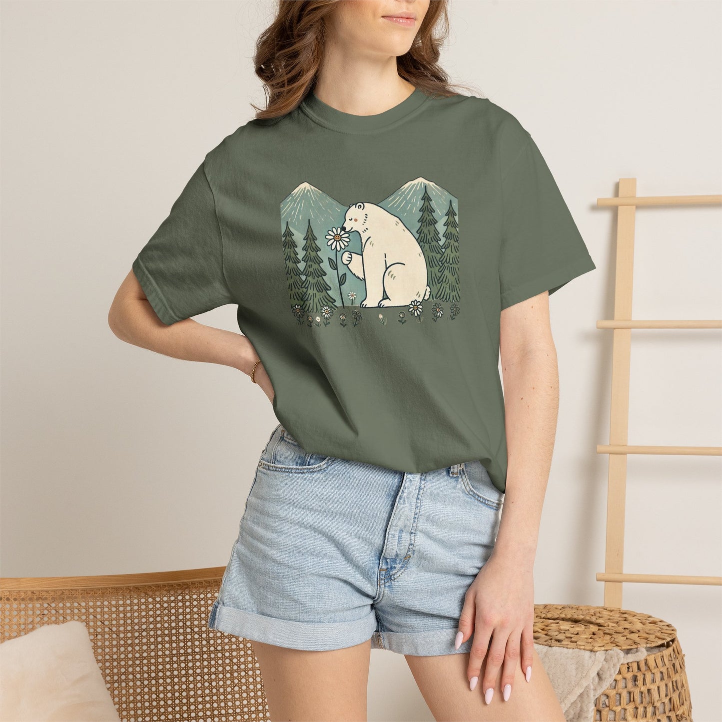 Wildflower Polar Bear Comfort Colors Tee
