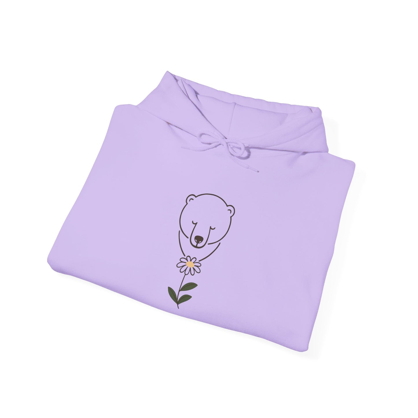 Minimalist Polar Bear & Daisy Hoodie