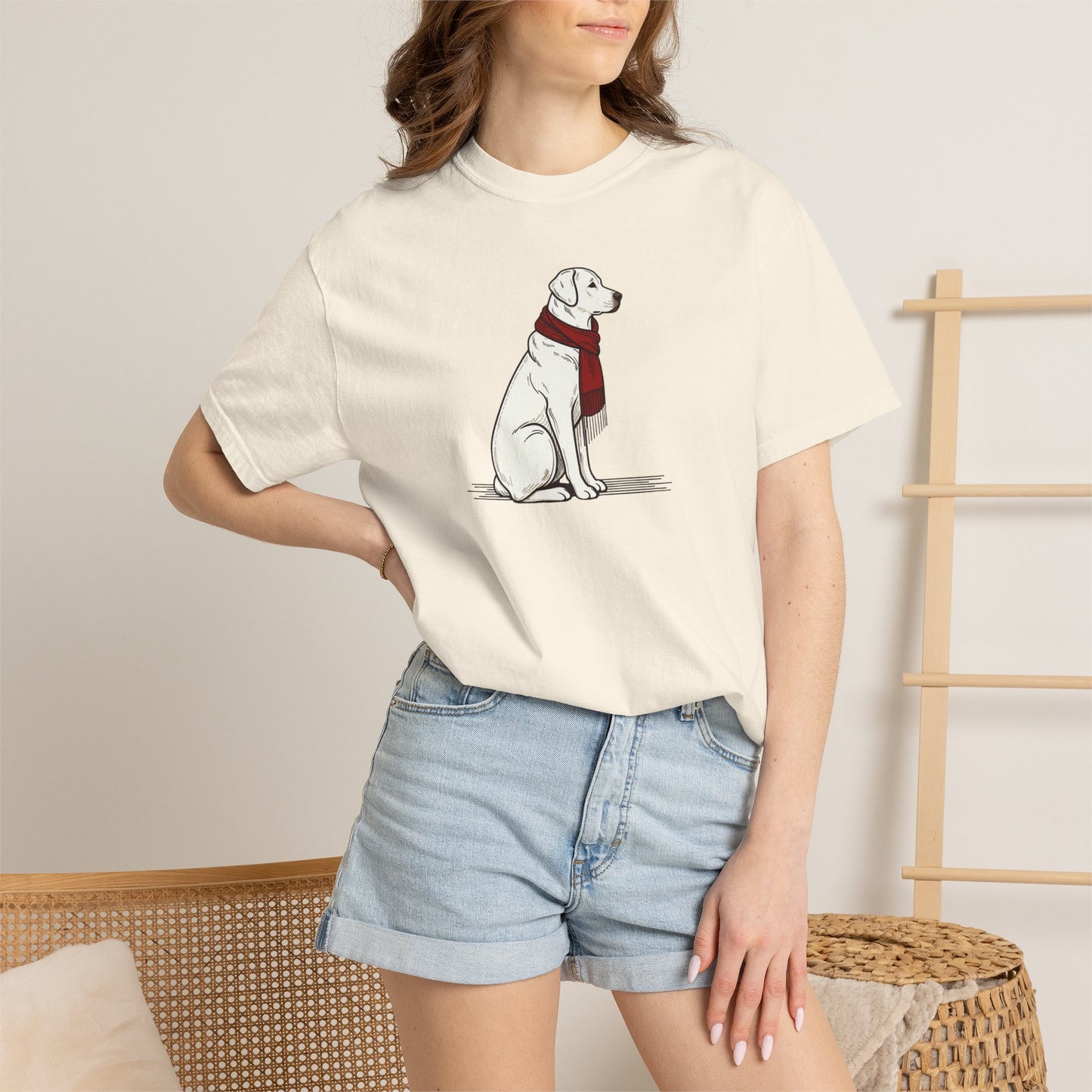 Red Scarf Dog Tee