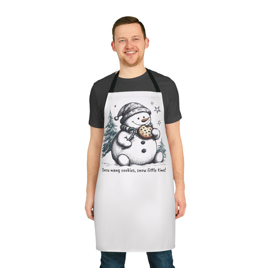Snowman Christmas Apron, Cookie Baking Holiday Apron