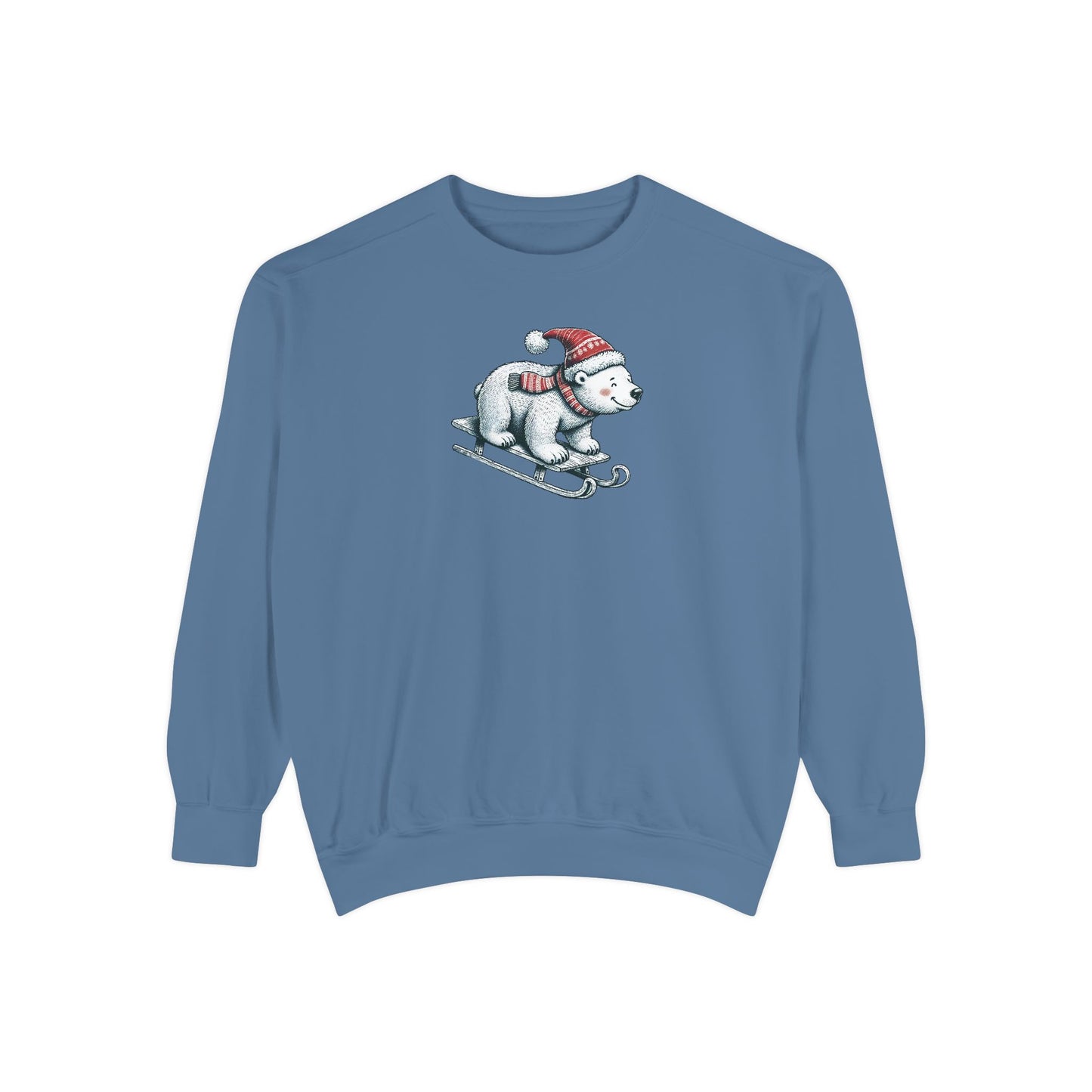 Let It Snow Polar Bear Comfort Colors Sweatshirt
