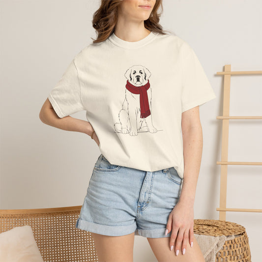 Great Pyrenees Winter Scarf  Comfort Colors Tee