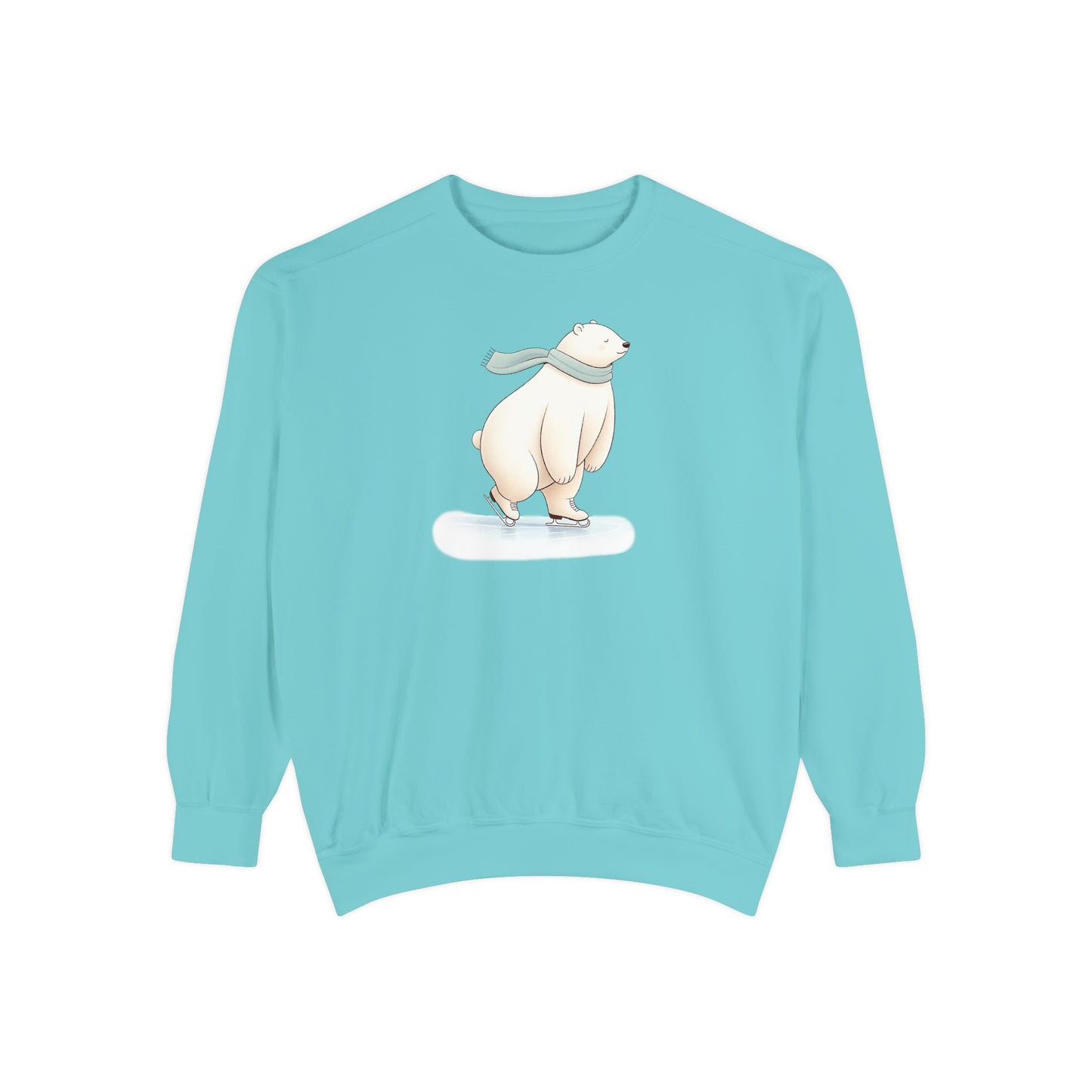 Ice Skating Polar Bear Comfort Colors Sweatshirt
