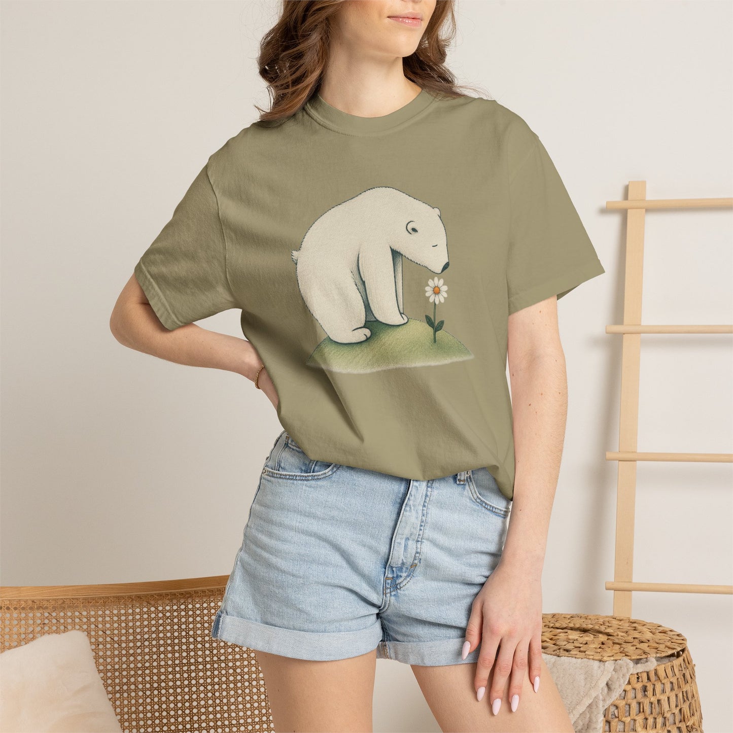 Polar Bear & Daisy Comfort Colors T-Shirt