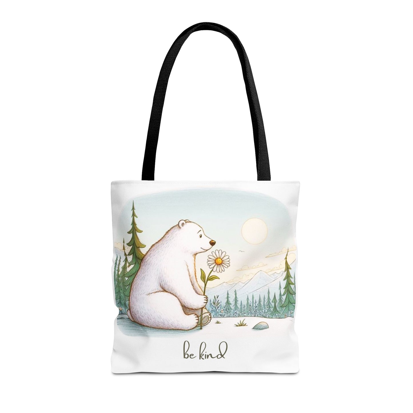 Be Kind Polar Bear Tote Bag Double Sided Print