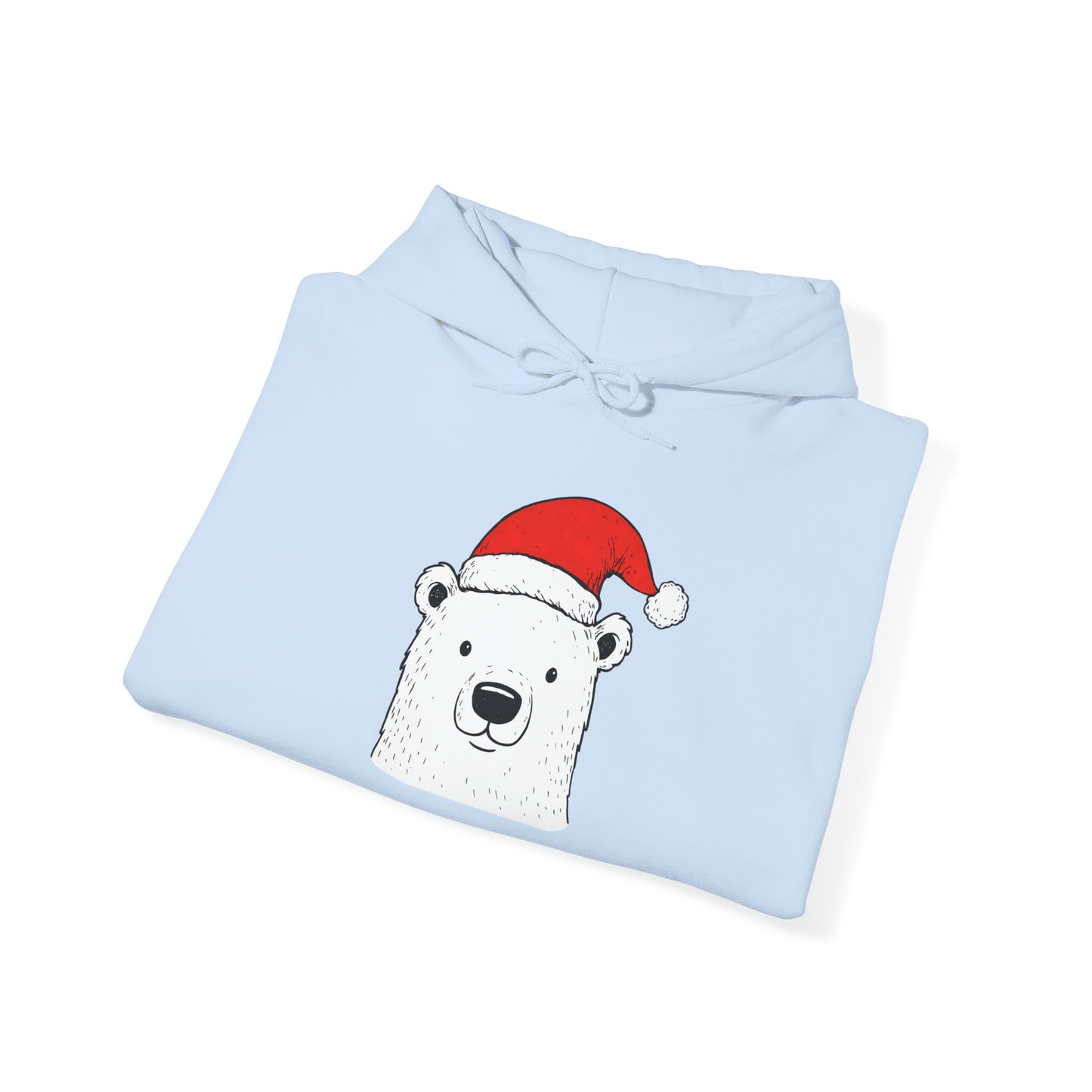 Cute Polar Bear Santa Hat Hoodie