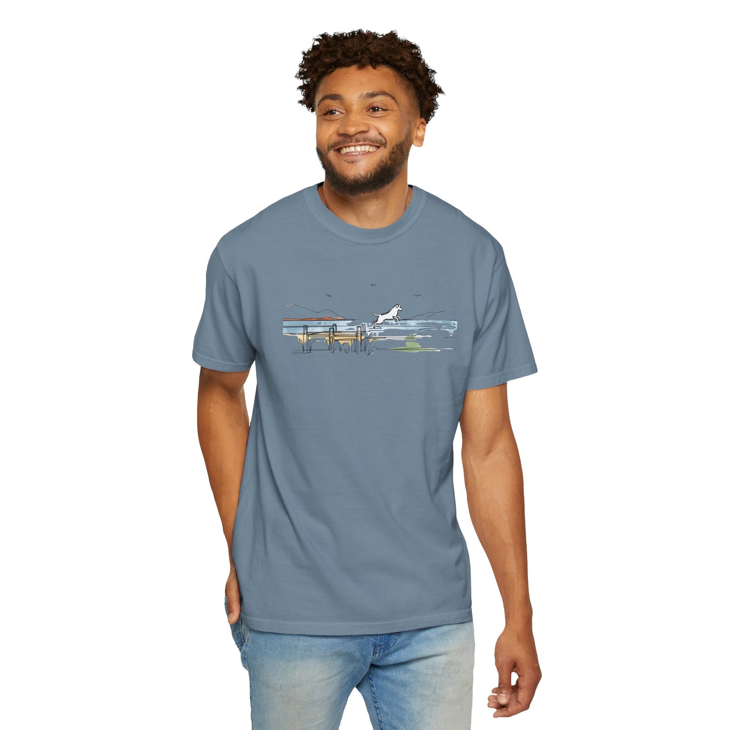 Watercolor Lake Dog Tee
