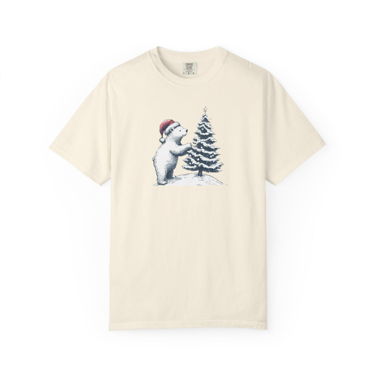 Polar Bear Christmas T-Shirt | Christmas Tree Comfort Colors Tee
