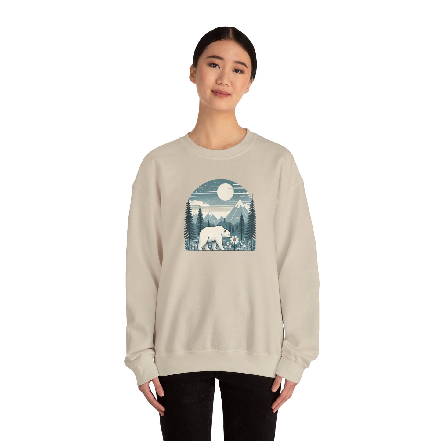 Polar Bear Mountain Forest Tee Crewneck Sweatshirt