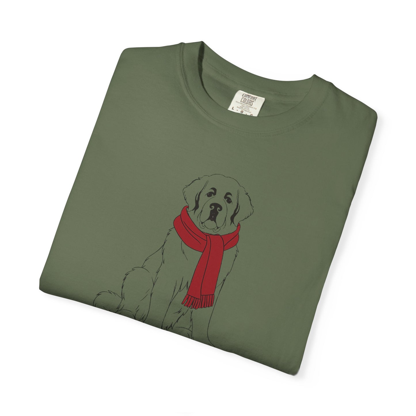Great Pyrenees Winter Scarf  Comfort Colors Tee